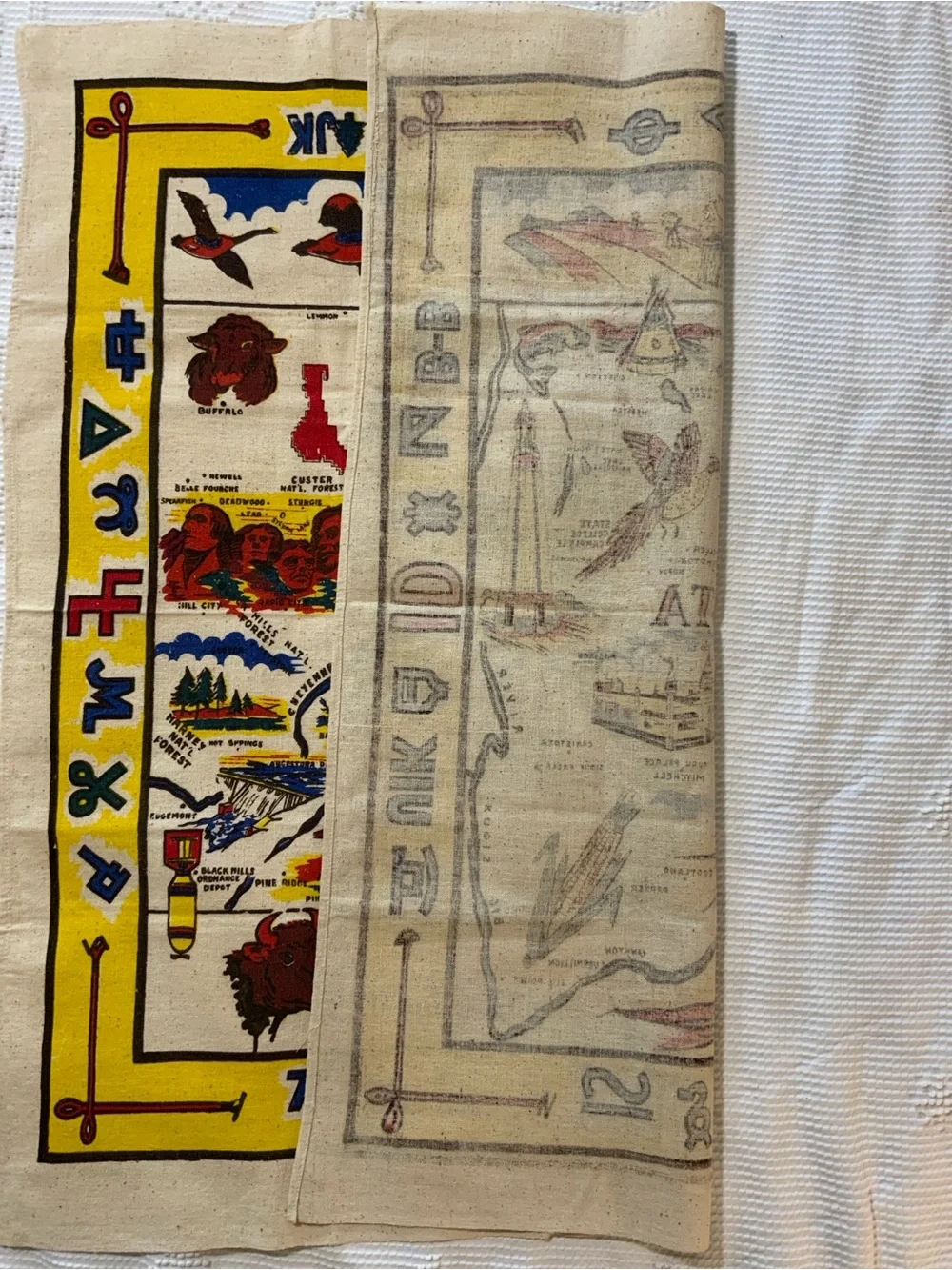South Dakota Vintage-Style Cotton Wall Art in Yellow, Red, Blue - Picture 7 of 7
